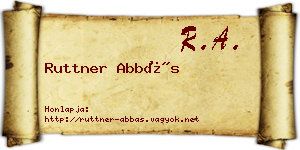Ruttner Abbás névjegykártya